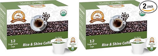 Alex's Low Acid Organic Coffee Single-Serve Pods (24-Pack) - Rise & Shine