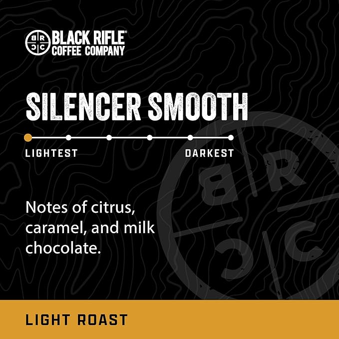 Black Rifle Coffee Company Silencer Smooth, 32 Count, Light Roast K Cups - Single Serve K Cups Coffee Pods - Kcup Pods Compatible with Keurig 1.0 & 2.0 - Made from Arabica Beans