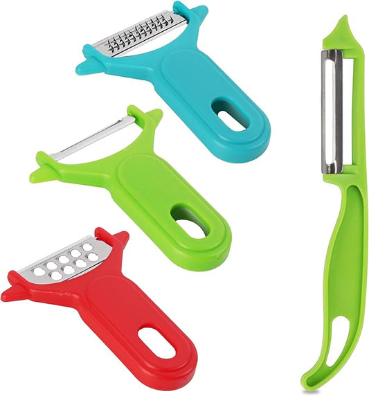 Vegetable Peeler and Grater Set, Multi-Purpose Kitchen Tools, White (Mix)