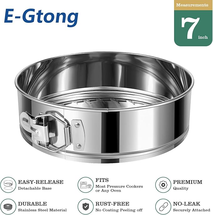 7 Inch Springform Cake Pan, Stainless Steel Springform Pans, Leakproof & Nonstick Cheesecake Pan with Removable Bottom, Round Spring Form Cake Pan For Baking