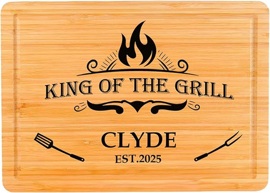 King of the Grill & Queen of the Grill Personalized Cutting Board – Custom Bamboo BBQ Board for Men, Women & Couples | Housewarming, Wedding Gift | Grilling Accessories 2025