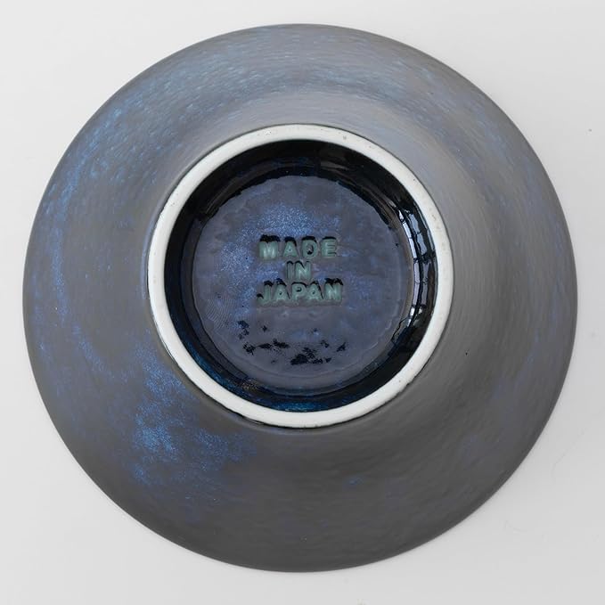 Asayu Japan Asanoha Indigo Ceramic Bowl – Medium Japanese Ramen, Rice, Soup & Salad Bowl with Traditional Leaf Pattern, Made in Japan