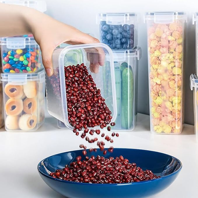 14 Pack Food Storage Container Set, Leak Proof Pantry Storage, BPA-Free Cereal Storage Containers Organizer for Kitchen Organization with Labels & Pen