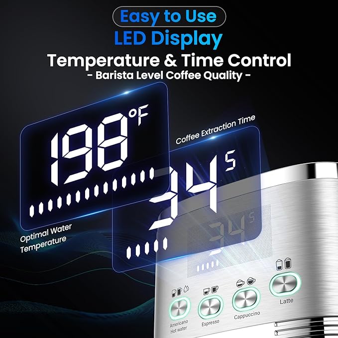 Espresso Machine 20 Bar Cappuccino Latte Machine with Automatic Milk Frother