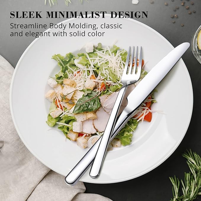 KINGSTONE Dinner Forks Set of 16, 8-Inch 18/10 Stainless Steel Forks Cutlery Silverware Forks for Home, Kitchen & Restaurant, Dishwasher Safe (Dinner Forks Set, 16-Piece)