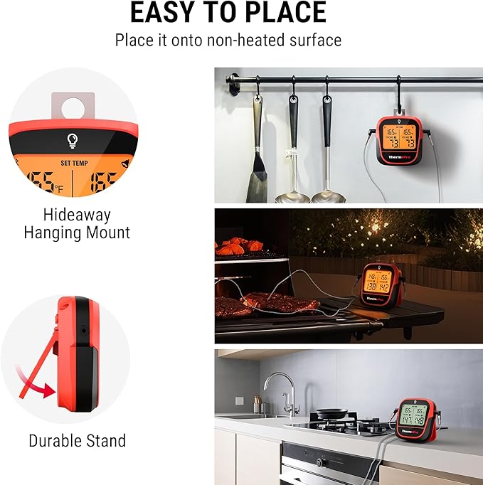 ThermoPro 450-ft Wireless Meat Thermometer Digital, Bluetooth Meat Thermometer Wireless for Meat Steak, Smoker Thermometer with Dual Meat Probe, Cooking Food Thermometer for Grilling and Smoking