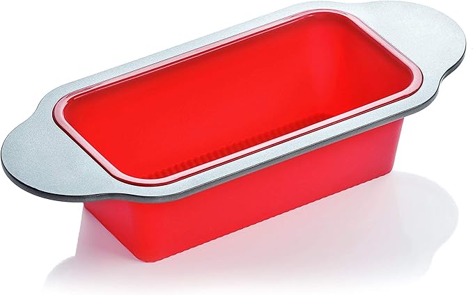 Boxiki Kitchen 13-Piece Non-Stick Silicone Bakeware Set with Cake Pan, Brownie Pan, Loaf Pan, Muffin Mold, Spatulas, Brush, and Measuring Spoons - Oven, Freezer and Dishwasher Safe