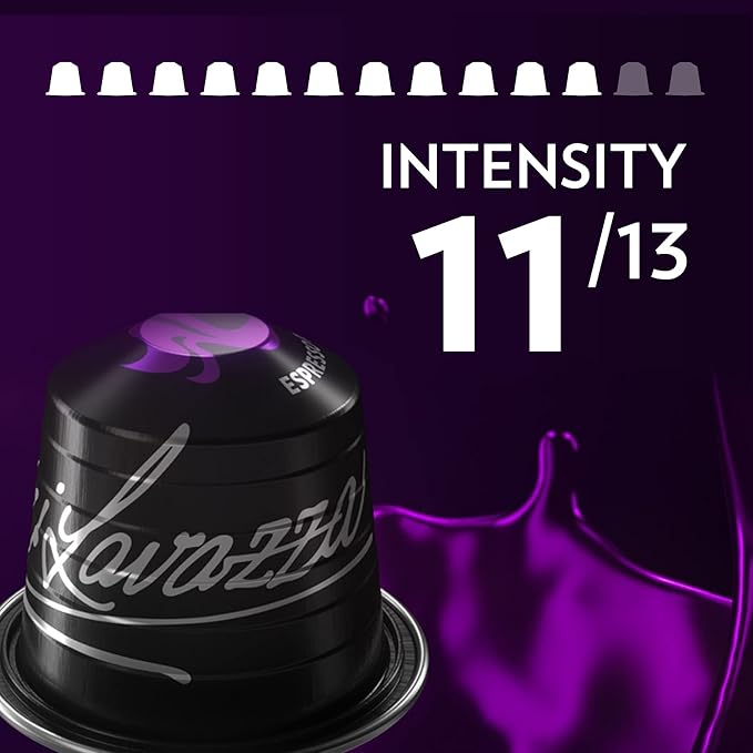 Lavazza Espresso Maestro Intenso Aluminum Capsules Compatible with Nespresso* Original Machines, Medium-Dark Espresso Roast, Arabica and Robusta (60 Capsules)