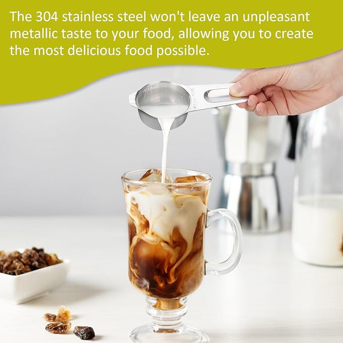 1/3 Cup (80 ml | 2.7 oz | 80 cc) Stainless Steel Measuring Cup, Metal Measuring Cup for Cooking & Baking