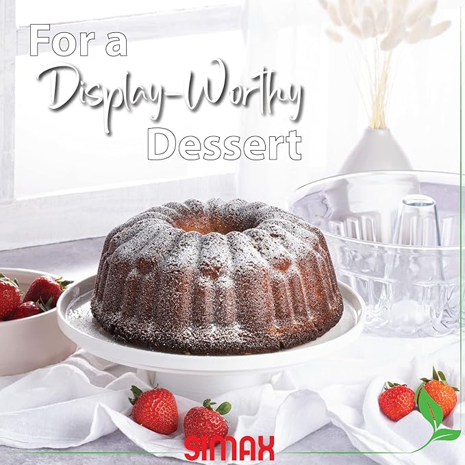 Simax Clear Glass Fluted Bundt Cake Pan | Heat, Cold, and Shock Proof, 2.1 Quart (8.4 Cups), Made in Europe, Great for Ring Cakes, Puddings, Desserts, Monkey Bread, and More, Dishwasher Safe…