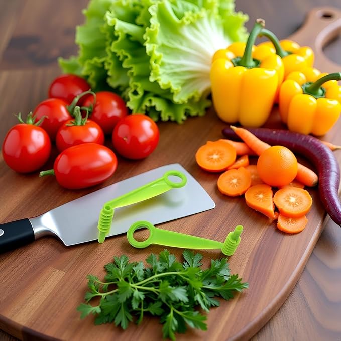 2Pcs Spiral Vegetable Slicer Set, Manual Handheld Kitchen Tool with Screw Peeler, Potato Cucumber Vegetables Spiral Knife ，Kitchen and Dining Tools Graters,Peelers and Slicers（Green）