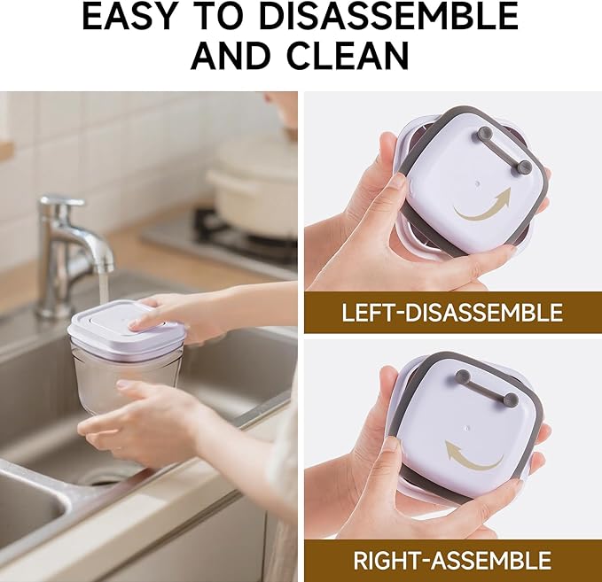 Pop Top Food Storage Container Set | 6Pcs Airtight Cereal Storage Organizer Canisters with Pop Lids, BPA-Free, Vacuum Seal & One-button Opening, Stackable Pantry Containers for Dry Food Storage