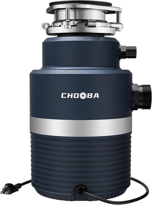 Garbage Disposal 1HP, Food Waste Disposal Continuous Feed, Garbage Disposal with Power Cord,Navy Blue…
