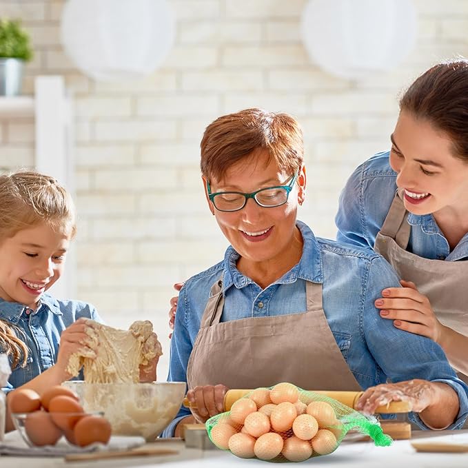 Windyun 1500 Pcs Mesh Produce Bags Reusable Nylon Netting Bulk, Fits Storage Egg Vegetable Seafood Fruits Grocery Bags (20 Inch,Green)