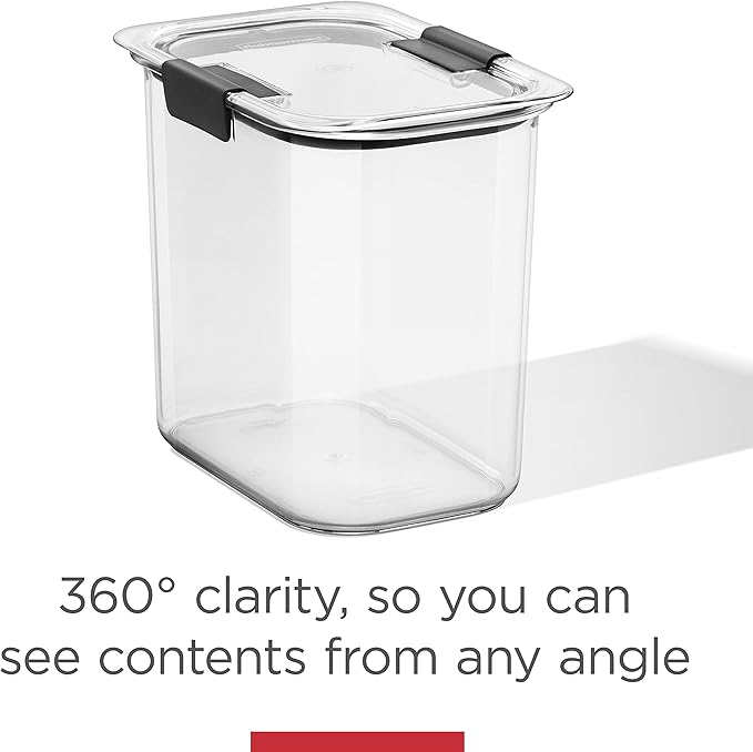 Rubbermaid Brilliance Pantry Food Storage Container Set, BPA-Free, Airtight & Leak-Proof, Clear, 8-Piece, Dishwasher Safe