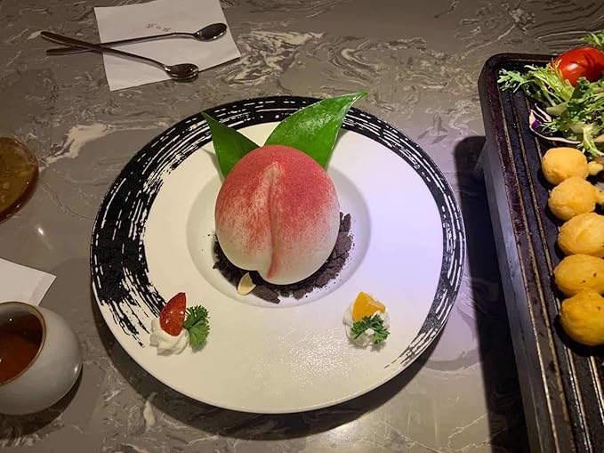 OCPO KITCHEN Peach Silicone Mold for Baking Mousse Cake, Fruit French Dessert, Pastry, Chocolate, Pudding, Jelly, Ice Cream, Cake Decoration Mold, 3D Peach Shape (8-cavity)