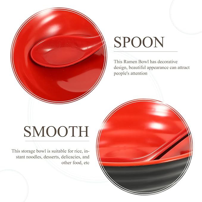 Vintage Ramen Bowl Set Multi-use Noodle and Rice Bowls with Premium Sturdy Material for Instant Noodles Desserts and Asian Dishes Kitchen Tableware with Fine Craftsmanship