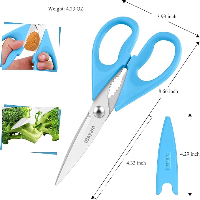 Gifts for Dad from Daughter Son, BEST DAD Tool Shears, iBayam Kitchen Scissors All Purpose Heavy Duty Meat Scissors Poultry Shears, Dishwasher Safe Stainless Steel Utility Scissor