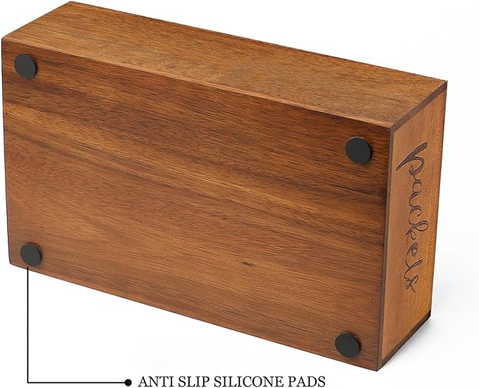 Packet Organizer, Acacia Wood Packet Storage Organizer with 3 Compartments,Farmhouse Kitchen Organization for Spice, Gravy, Taco, and Dressings Packets for Kitchen, Brown Labeled Packets