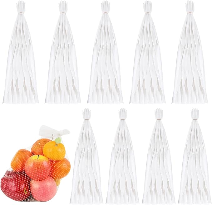 Windyun 1000 Pcs 20 Inch Reusable Mesh Nylon Netting Bulk, Fits Storage Egg Vegetable Seafood Fruits Bags Grocery Bags (White)