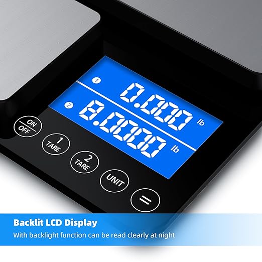 0.001oz/33lb Dual Platform Kitchen Scale, Diyife Stainless Steel Precision Food Scale, 7 Units, Tare, Accumulation Functions, for Baking, Cooking, Pre-Meal Preparation