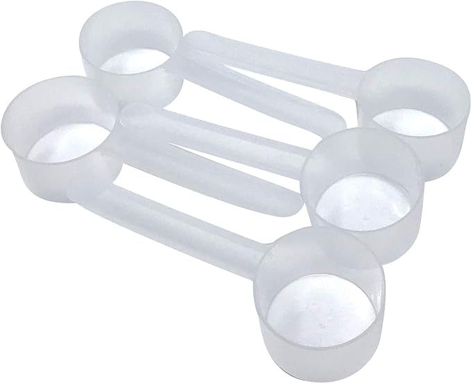 1/4 Cup (4 Tablespoon | 2 Oz. | 60 mL) Long Handle Scoop for Measuring Coffee, Pet Food, Grains, Protein, Spices and Other Dry Goods (Pack of 5)