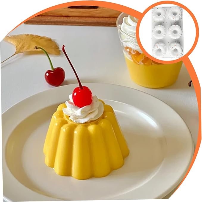 2Pcs Mini Bundts Cake Pan 6-Cavity Non-stick Safe Food-grade Reusable Silicone Baking Molds for Cupcakes, Donuts, Muffins, Cornbread, Brownies, Jellies