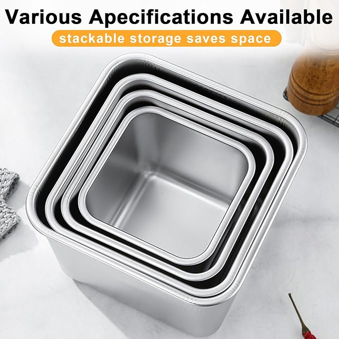 YUPER Stainless Steel Food Containers, Meal Prep Container, Bacon Cheese Container for Refrigerator, Stainless Steel Containers with Lids Fruit Lunch Storage, 2 Pack (84+125OZ)