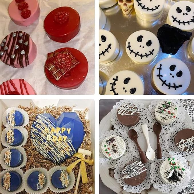 OCPO KITCHEN Cylinder Silicone Molds for Baking Mousse Cake, 3D Silicone Baking Mold for Candy Pastry Chocolate Truffle Cupcake Jelly Cookie Pudding Cake Decoration Mold, Flat Cylinder (6-Cavity)