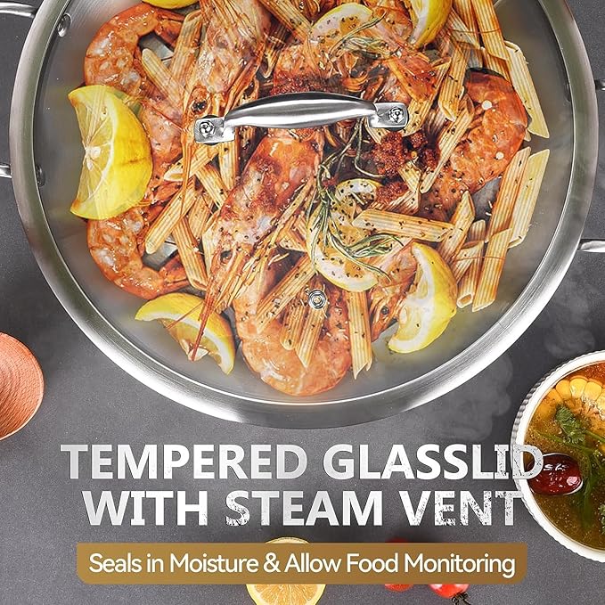 LOLYKITCH Hybrid Tri-Ply Stainless Steel Non-Stick Saucepan Set of 2,1.5QT & 2.5QT Sauce Pots,Induction Pots and Pans Set,Heavy Duty and Oven Safe.