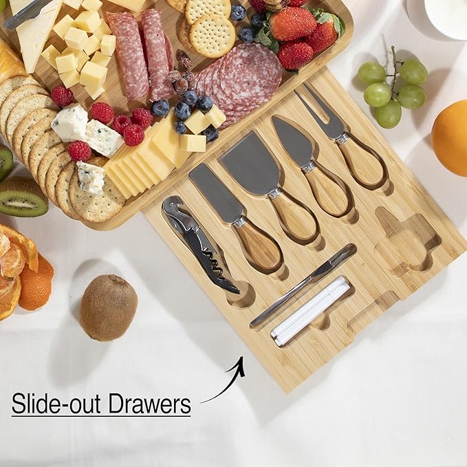 Personalized Charcuterie Board Gift Set with Ceramic Bowls, Bamboo Cheese Board, Wedding Gifts for Couples, Housewarming Gift, Birthday Gifts for Women and Men, Custom Engraved