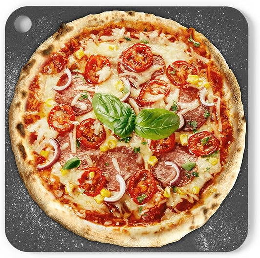 Chef Pomodoro Pizza Steel for Oven 13 Inch 1/4 Inch Thick, Baking Steel for Oven, Grill, Sourdough Bread, Baking Stone for Oven With Lifting Holes 13" X 13" (33.6 x 33.6 cm)
