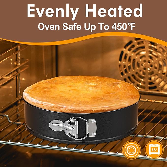 Springform Pan Set of 3 Nonstick 7 9 11 Inch Cheesecake Pan, Leakproof Spring Form Pans for Cheesecake with Removable Bottom, Springform Round Cake Pans Sets for Baking with 60 Parchment Paper