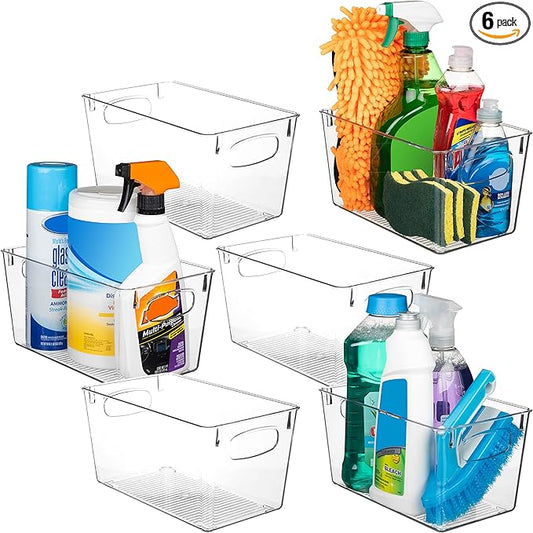 ClearSpace Clear Plastic Storage Bins – Perfect Kitchen Organization and Storage or Pantry Storage – Fridge Organizer, Pantry Organization and Clear Storage Bins, Cabinet Organizers