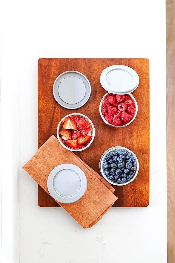 16-Piece Glass Food Storage Containers Set (8 Containers + 8 BPA-Free Lids) | 7-Ounce, Leakproof | Microwave, Freezer, Oven & Dishwasher Safe | Ideal for Meal Prep & Pantry Organization