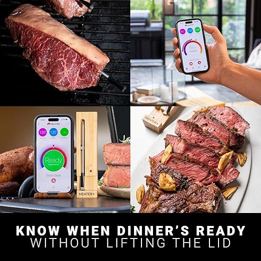 MEATER Pro: Smart Bluetooth Wireless Meat Thermometer Digital | 1000°F Heat Resistance | Long Range | Certified Accuracy | BBQ, Oven, Grill, Smoker, Air Fryer, Deep Fryer