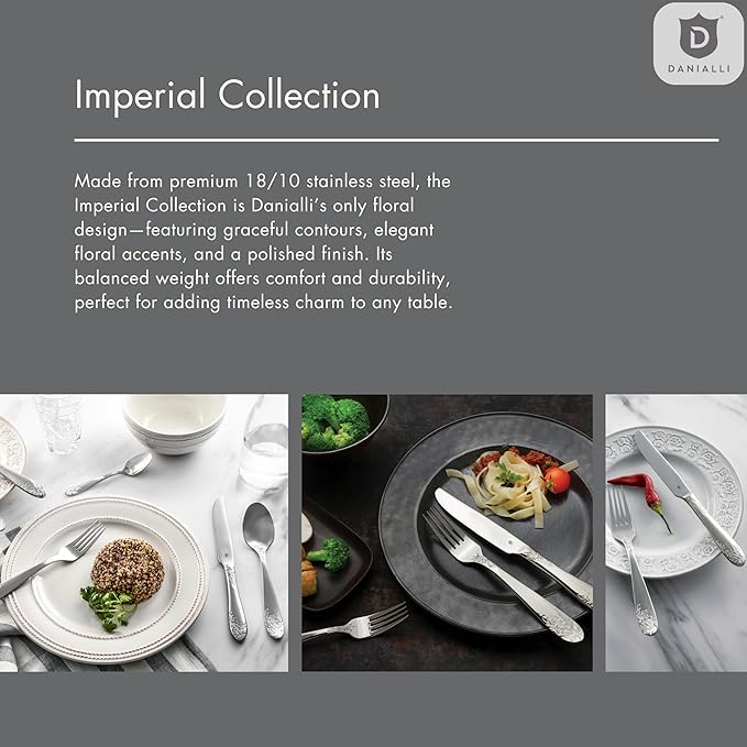 Modern Silverware Set, 18/10 Stainless Steel Flatware, Mirror Finish, Dishwasher Safe, Elegant Cutlery for Home and Dining, Built to Last (20-Piece, Imperial)