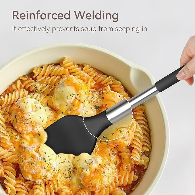 Silicone Cooking Utensils Set, 28 Pcs Kitchen Utensils Set for cooking, 446°F Heat Resistant Spatula Set, Food Grade Silicone and Stainless Steel Handle Kitchen Gadgets for Nonstick Cookware BPA Free