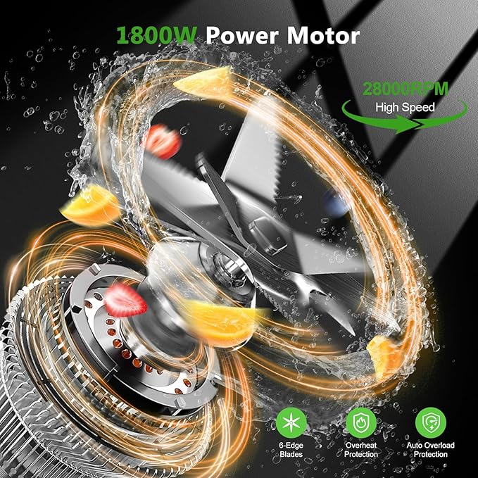 Blender for Smoothies with 1800 Watt Motor Powerful Countertop Blenders for Kitchen 70OZ Large Capacity Smoothie Blender and Grinder Combo for Ice Crush Frozen Drinks Puree