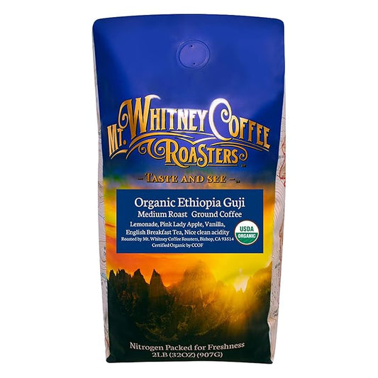Mt. Whitney Organic Ethiopia Guji Coffee (Ground, 2 Lb)