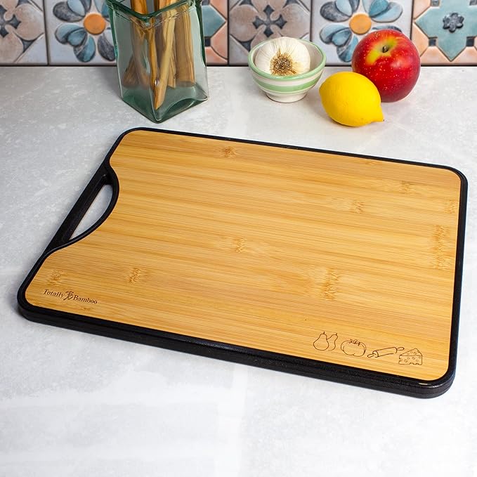 Totally Bamboo Poly-Boo Reversible Cutting Board – Dual-Sided with Bamboo & BPA-Free Poly Surfaces | 15" x 11" Meat & Vegetable Prep Board | Durable & Knife-Friendly