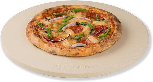 K ROCKSHEAT Pizza Stone for Oven and Grill 14.2 Inch Round, Cordierite Bread baking stone, 14.2" Cooking Stone for Grill