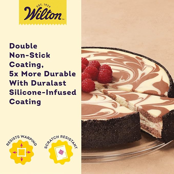 Wilton Platinum Premium Non-Stick Anti-Warp Bakeware, Made without PFAs, Springform Pan, 9 x 2.75 in, Packaging May Vary
