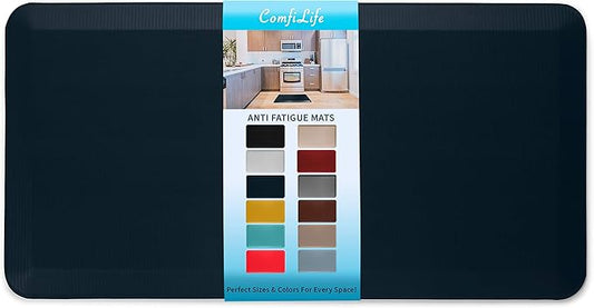 ComfiLife Anti Fatigue Floor Mat – 3/4 Inch Thick Kitchen Mats for Floor, Standing Desk Mat, Kitchen Rug – Comfort at Home, Office – Durable – Stain Resistant – Non-Slip Bottom (20" x 39", Navy)