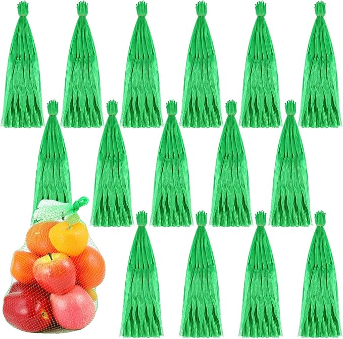 Windyun 1500 Pcs Mesh Produce Bags Reusable Nylon Netting Bulk, Fits Storage Egg Vegetable Seafood Fruits Grocery Bags (20 Inch,Green)