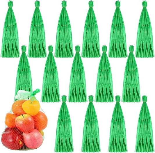 Windyun 1500 Pcs Mesh Produce Bags Reusable Nylon Netting Bulk, Fits Storage Egg Vegetable Seafood Fruits Grocery Bags (20 Inch,Green)