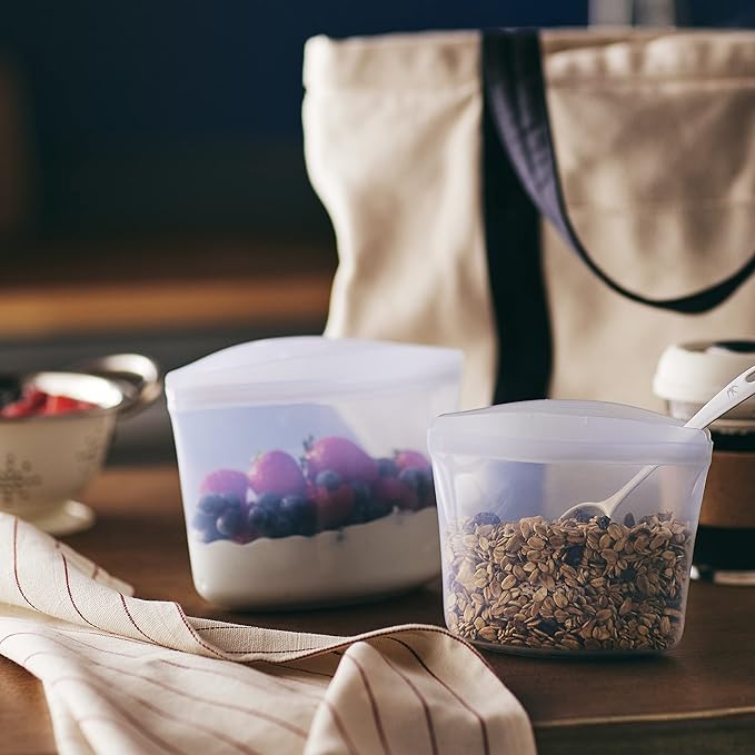 Stasher Premium Silicone Reusable Food Storage Bags, 4-Pack, Multi, Multi-Use Food Storage Bags, Lunch Bag, Travel Containers, BPA Free, Leak-free, Dishwasher-Safe, Eco-friendly