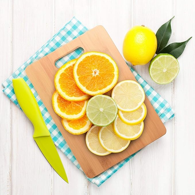 Bamboo Cutting Boards for Kitchen [Set of 3] Wood Cutting Board for Chopping Meat, Vegetables, Fruits, Cheese, Knife Friendly Serving Tray with Handles, 3 Piece Large, Medium, Small Size for Food Prep