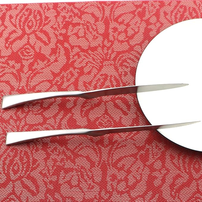 24-Piece Flatware Set,Extra Thick Heavy Duty - 18/10 Stainless Steel Cutlery Sets,High Matte Finish Silverware Flatware Sets Service for 4,Use for Home,Kitchen, Utensil Sets