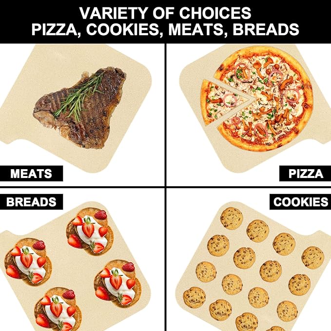 Pizza Stones Replacement Parts for Ooni Koda 16 Gas Oven, 28mbar Outdoor Propane Pizza Oven Cordierite Baking Stones for Ooni Pizza Stones Accessories for Bread